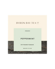 Retail box of Byron Bay Tea Company peppermint pyramid teabags