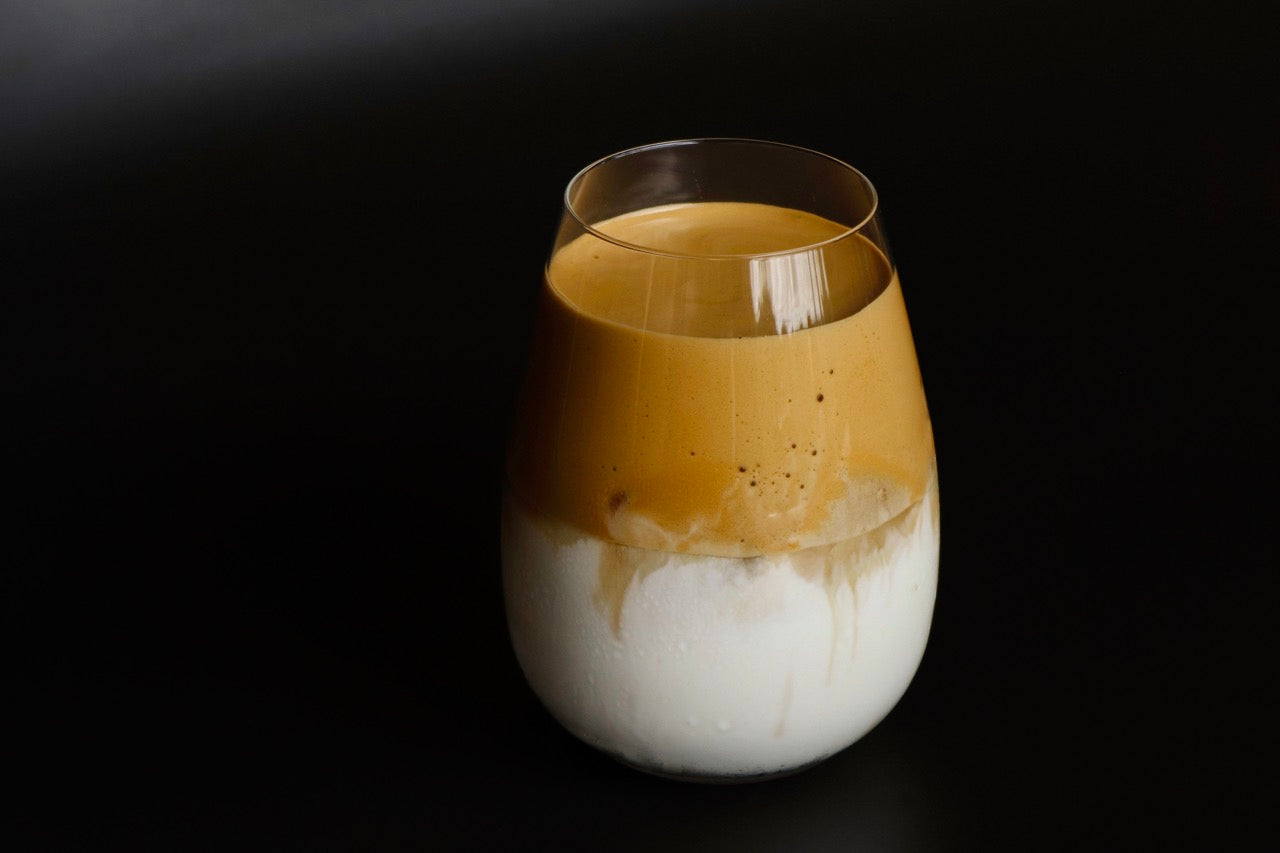 Whipped Honey Iced Coffee in a glass