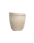 6oz Natural Huskee reusable cup and lid