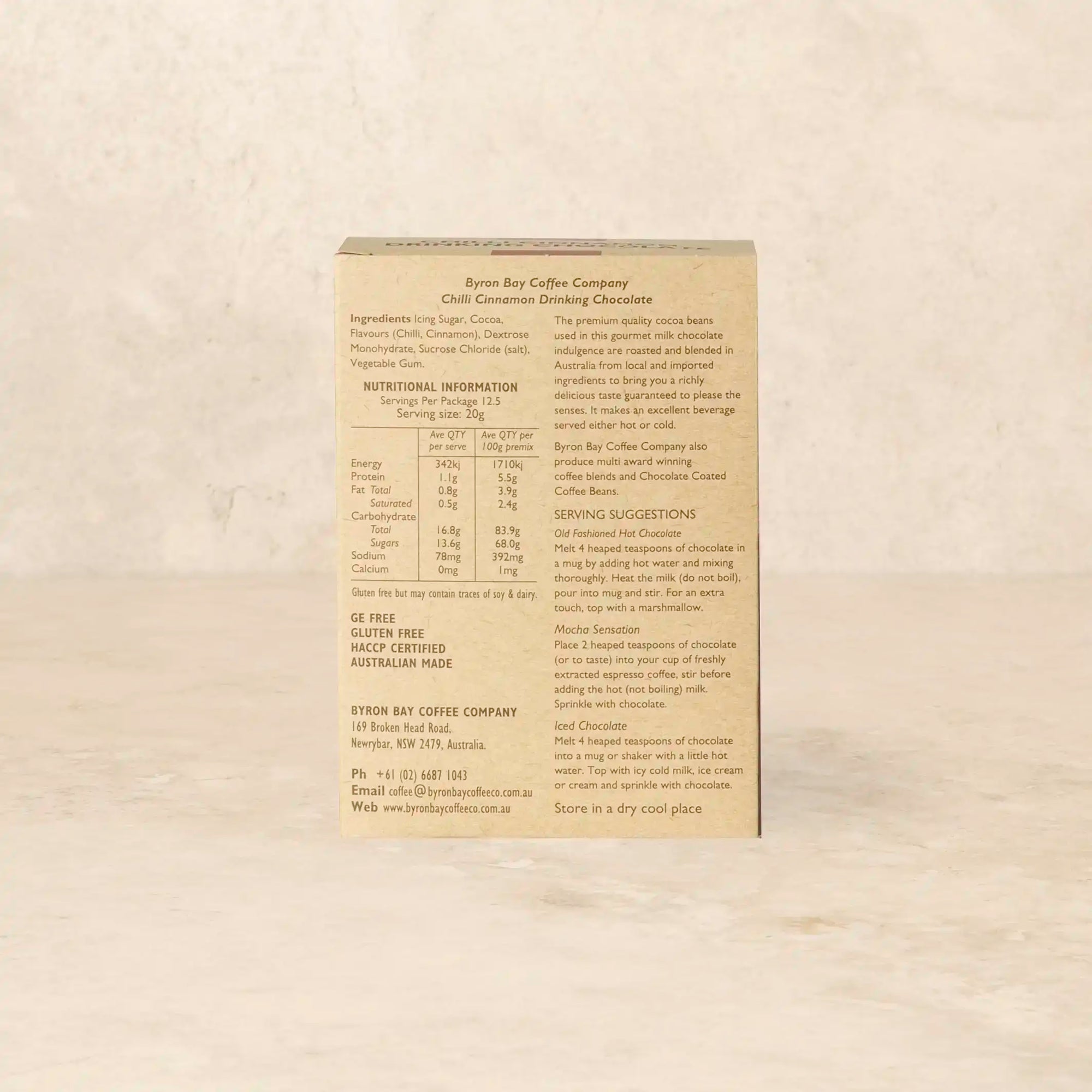 Chilli Cinnamon Drinking Chocolate from Byron Bay Coffee Company - warming and indulgent.