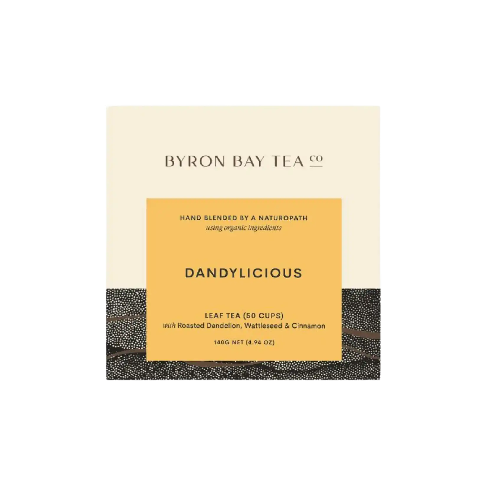 Retail box of Byron Bay Tea Co. Dandylicious Leaf tea