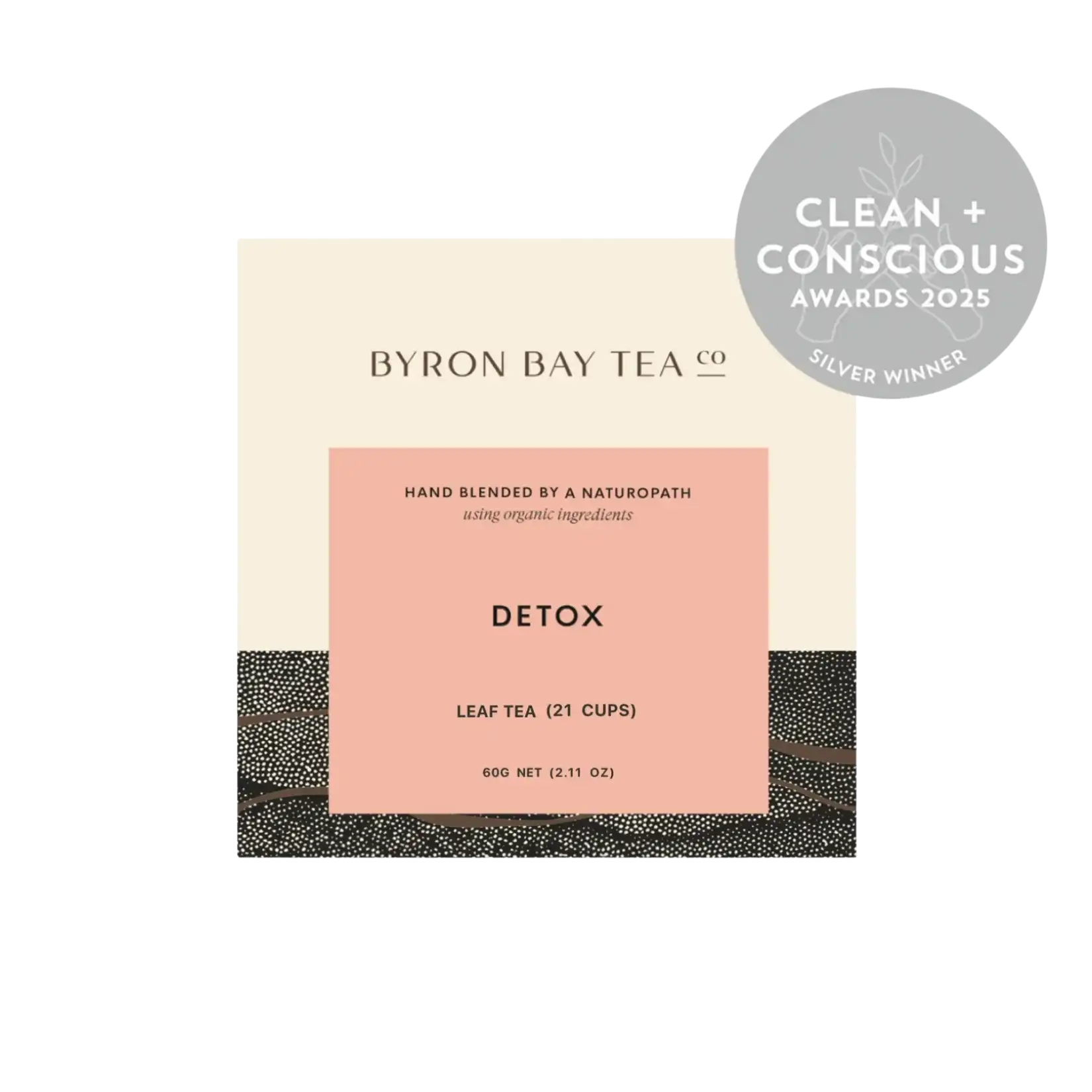 Retail box of Byron Bay Tea Co. detox leaf tea 