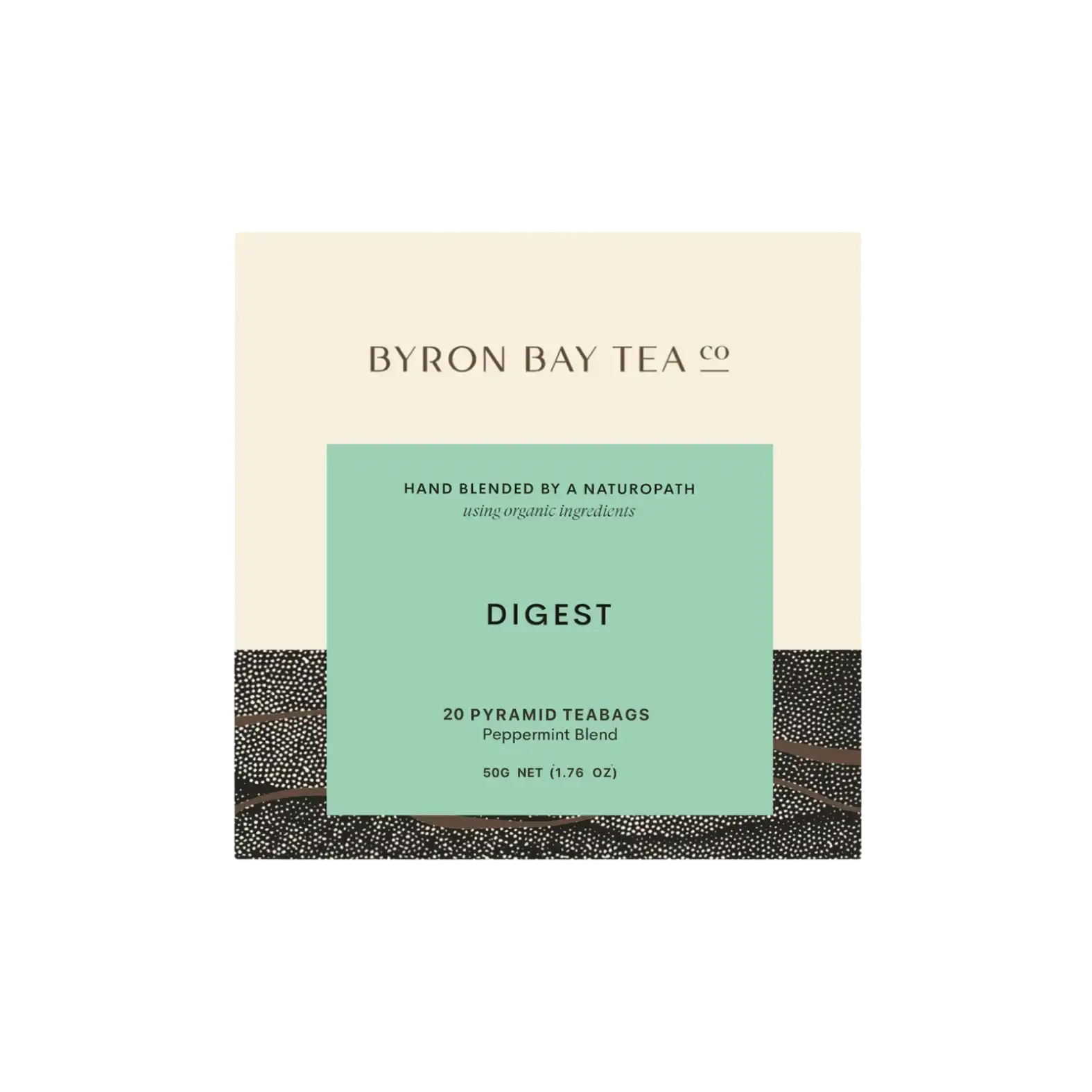 Retail box Byron Bay Tea Company Digest pyramid teabag