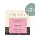 Retail box of Byron Bay Tea Co. Energy Pyramid teabags