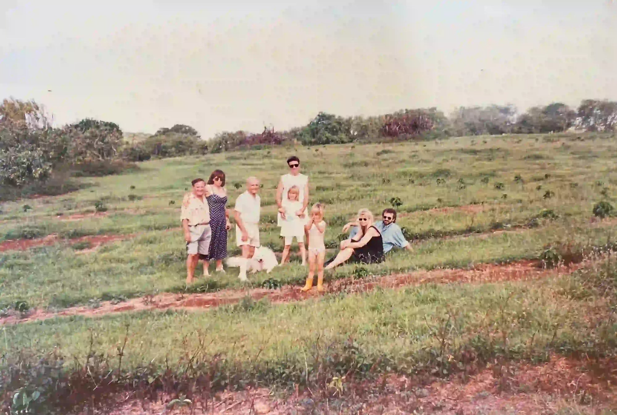 Family group in a field 