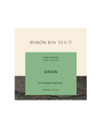 Retail box of Byron Bay Tea Company Green tea in pyramid teabgs