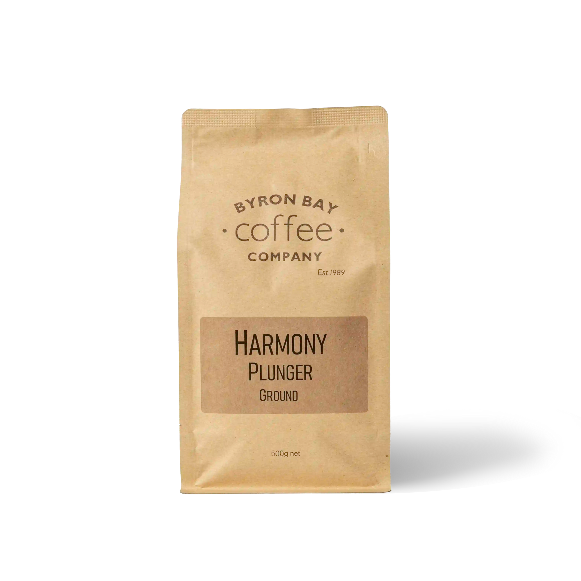 Harmony Plunger blend - smooth, vibrant Rainforest Alliance Certified coffee.