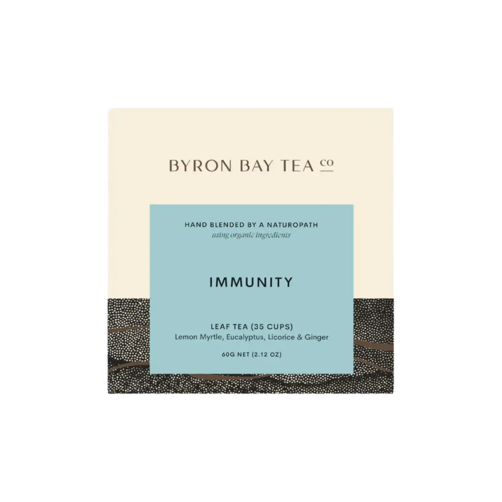 Retail box of Byron Bay Tea Co. Immunity leaf tea