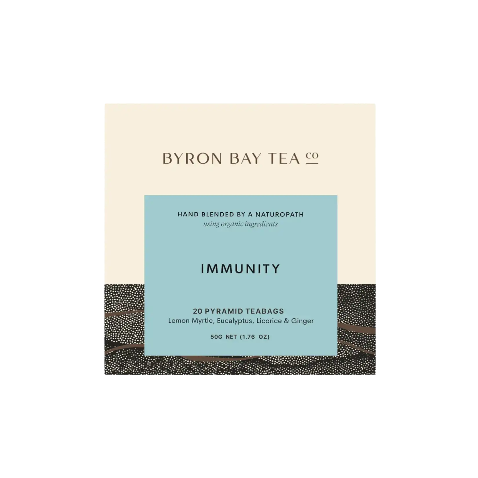 Box of Byron Bay Tea Co. Immunity tea pyramid teabags