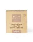 Sweet coffee snack - roasted coffee beans covered in creamy milk chocolate