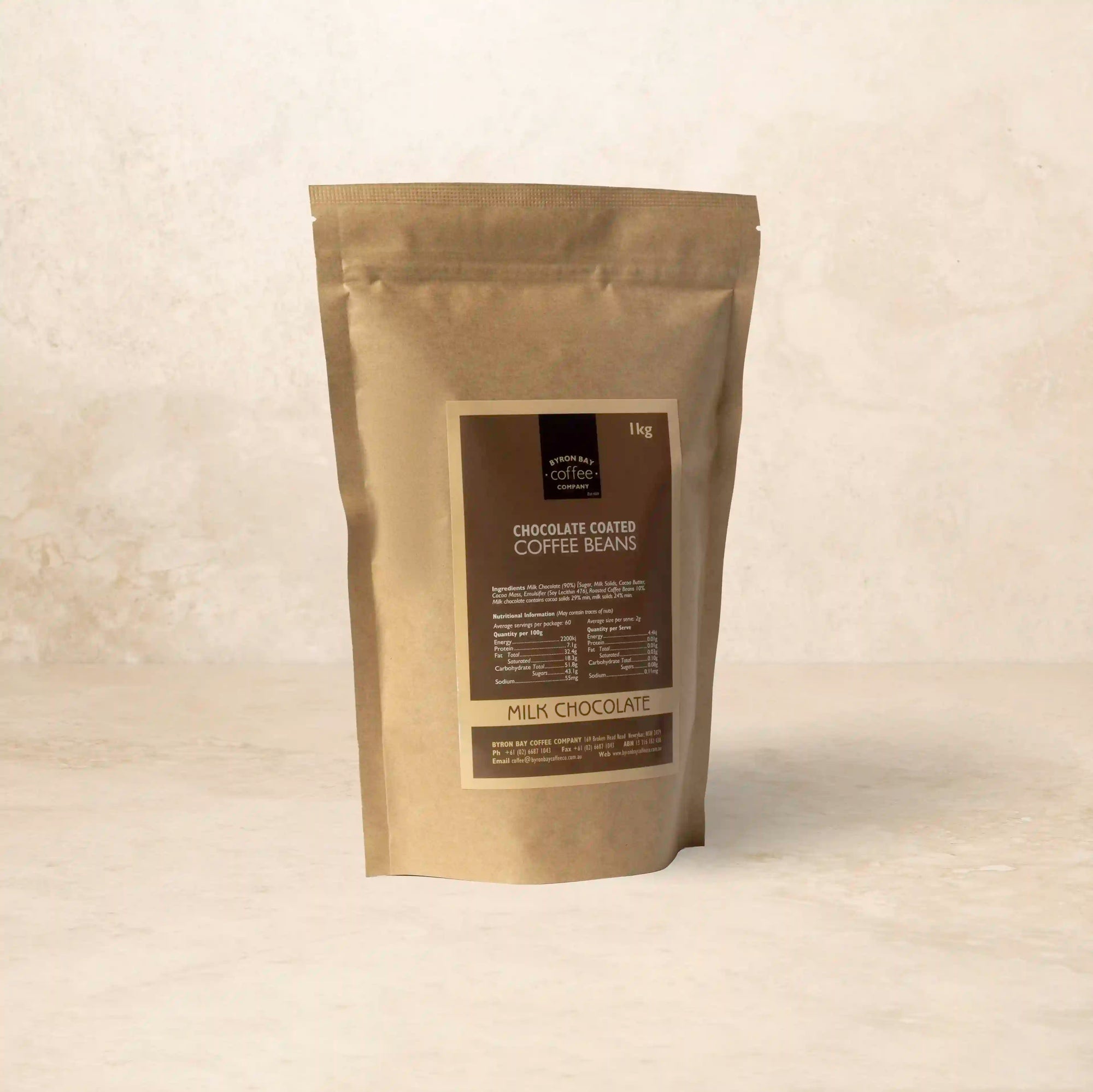 Sweet coffee snack - roasted coffee beans covered in creamy milk chocolate