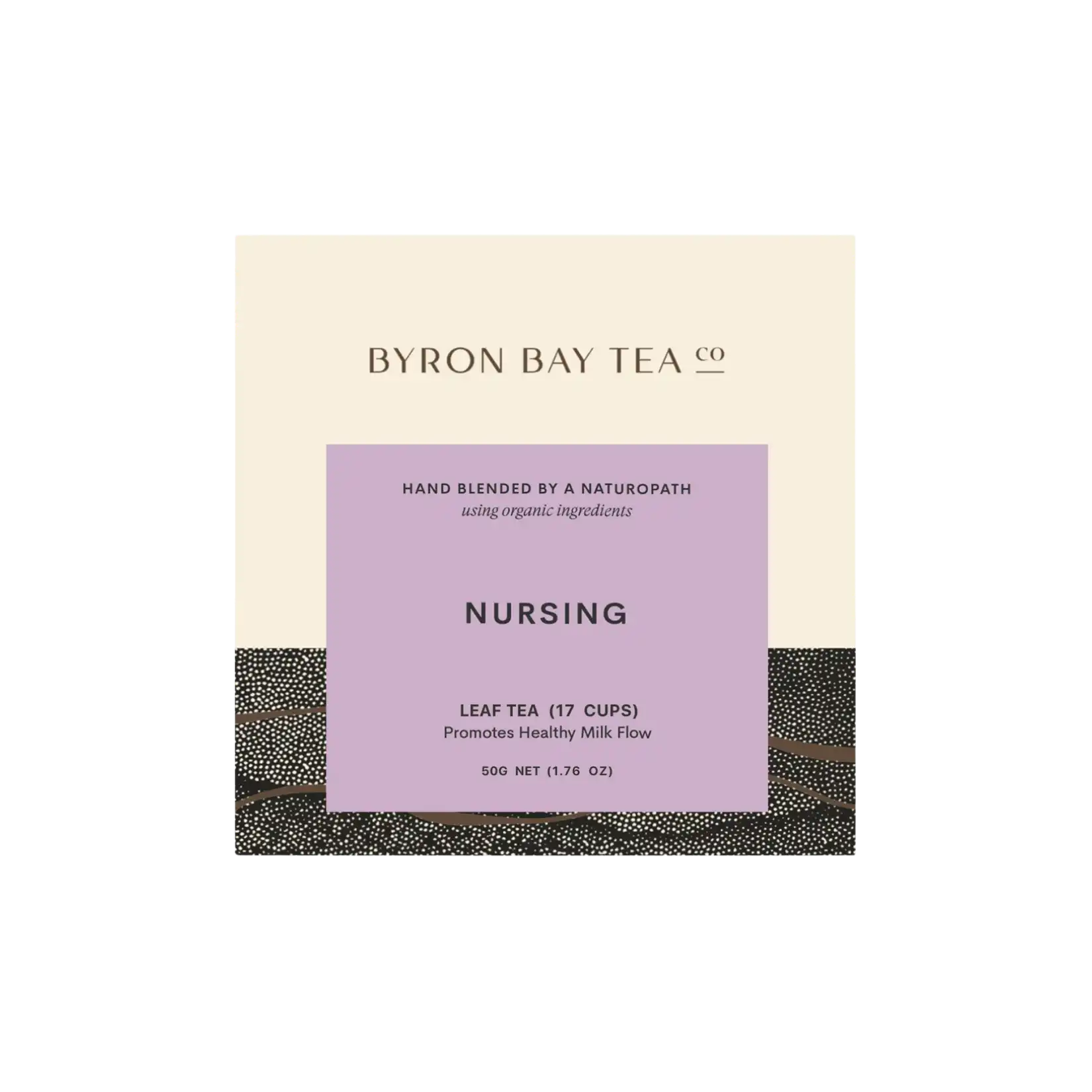 Retail box of Byron Bay Tea Co. Nursing leaf tea 