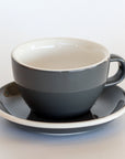 Grey coffee cup and saucer
